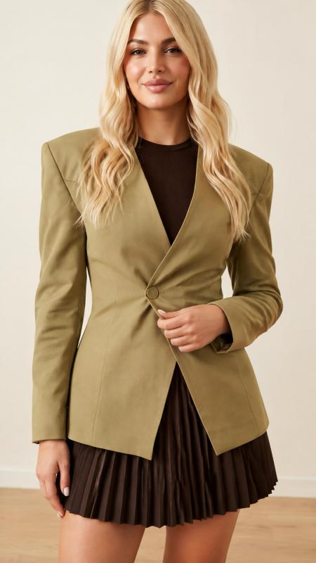 Belden Oturtmalı Şık Blazer Ceket 